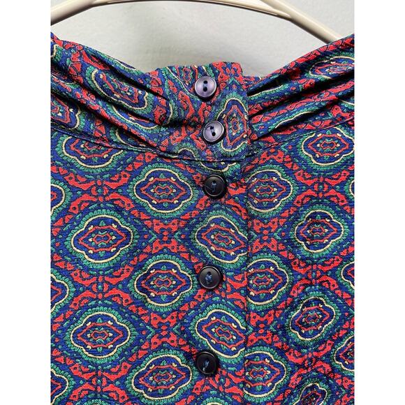 Vintage Pendleton Country Sophisticates Womens 14 Petite Blouse Red Green Blue‎ - Picture 6 of 7
